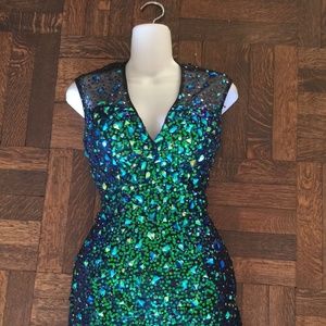Mac Duggal Stunning Cocktail Dress Emerald Turq
